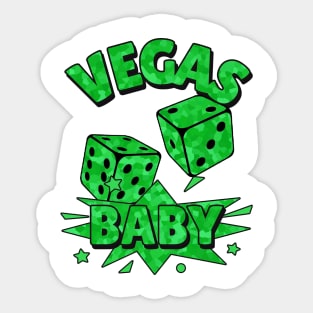 LAS Vegas Baby Roll The Dice Green Sticker